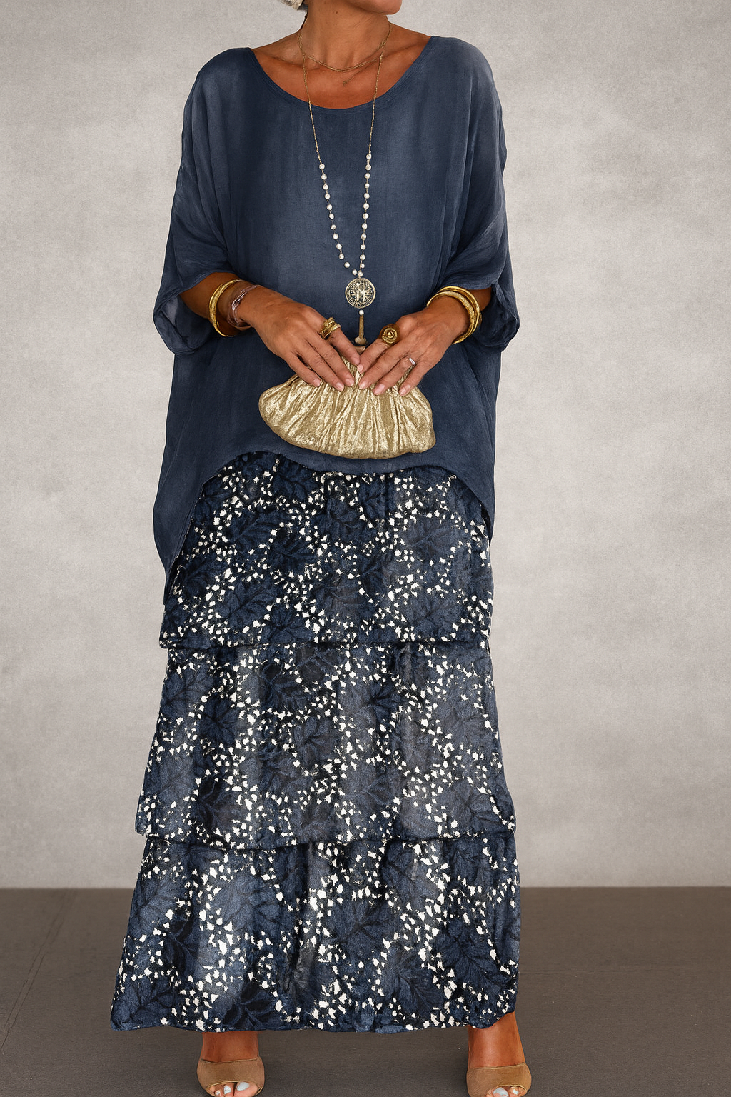 Layered Dress Nora - Dark Blue