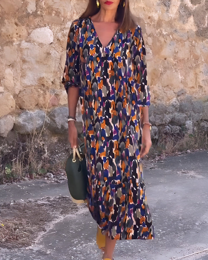 Natalia™ | V Neck Retro Dress