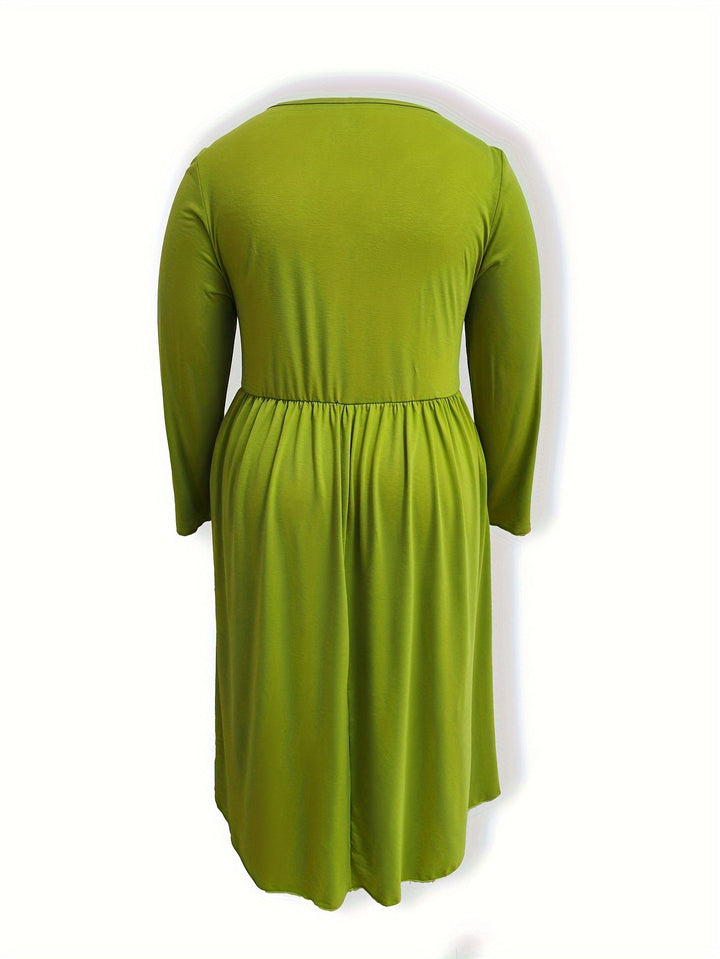 Lucile™-PLUS SIZE-Long Sleeve Dress