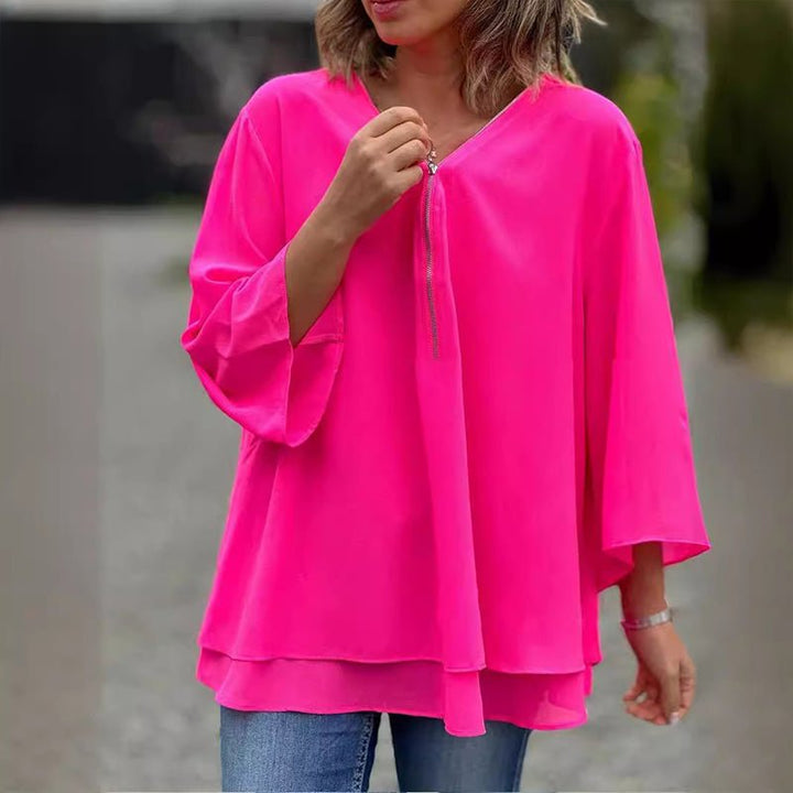 Lorelai | Comfortable Zipper Blouse