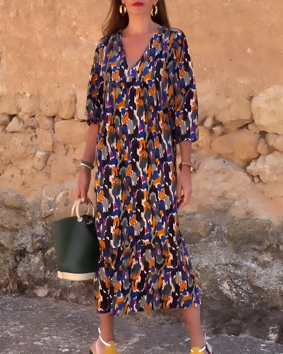 Natalia™ | V Neck Retro Dress