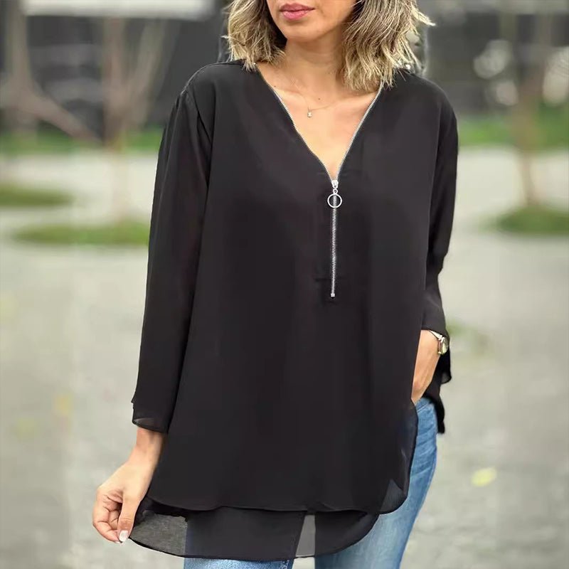 Lorelai | Comfortable Zipper Blouse