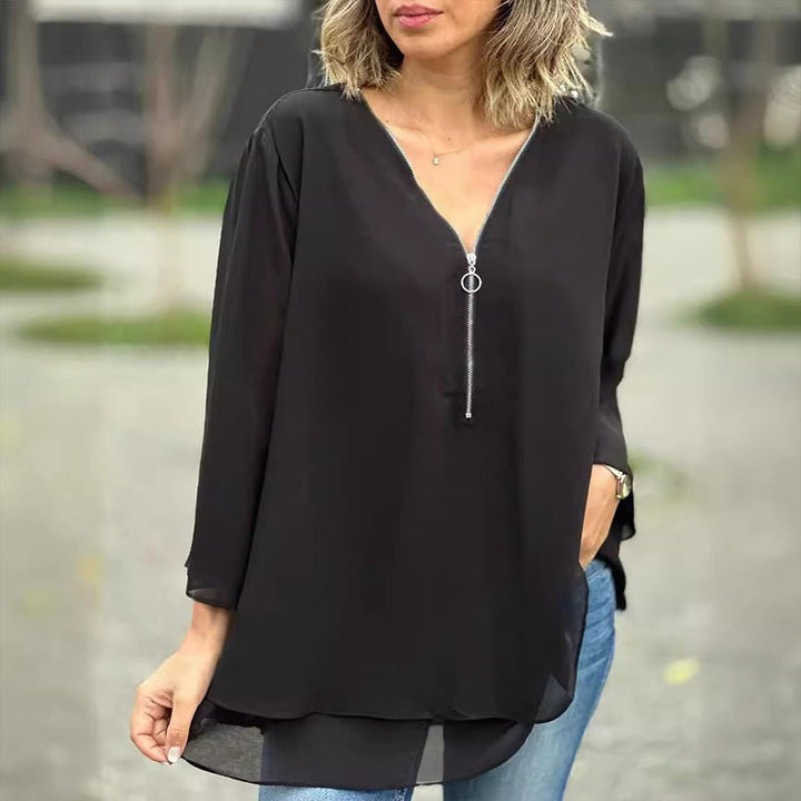 Lorelai | Comfortable Zipper Blouse