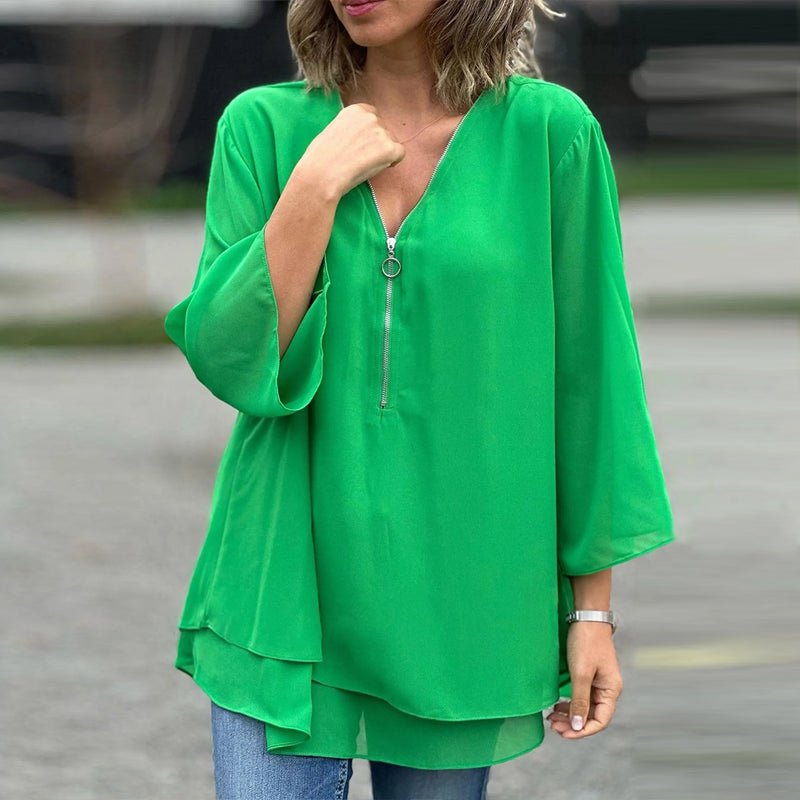 Lorelai | Comfortable Zipper Blouse