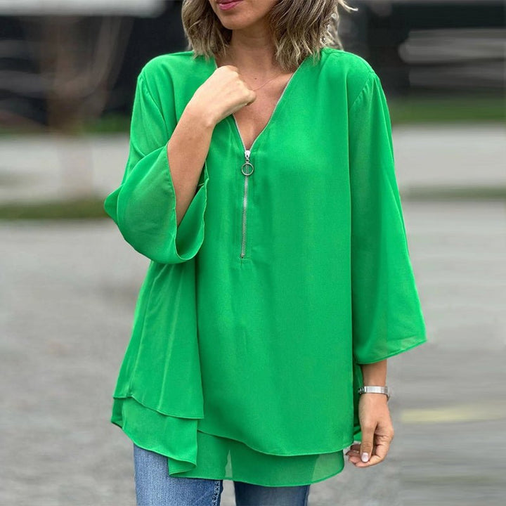 Lorelai | Comfortable Zipper Blouse