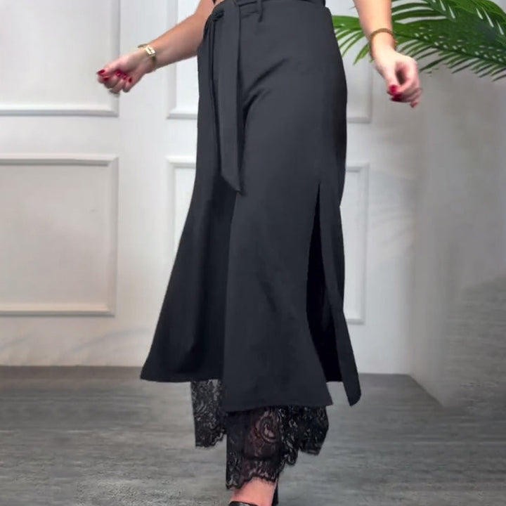 Lacera™ – Stylish Wide Leg Pants with Sheer Lace Lining