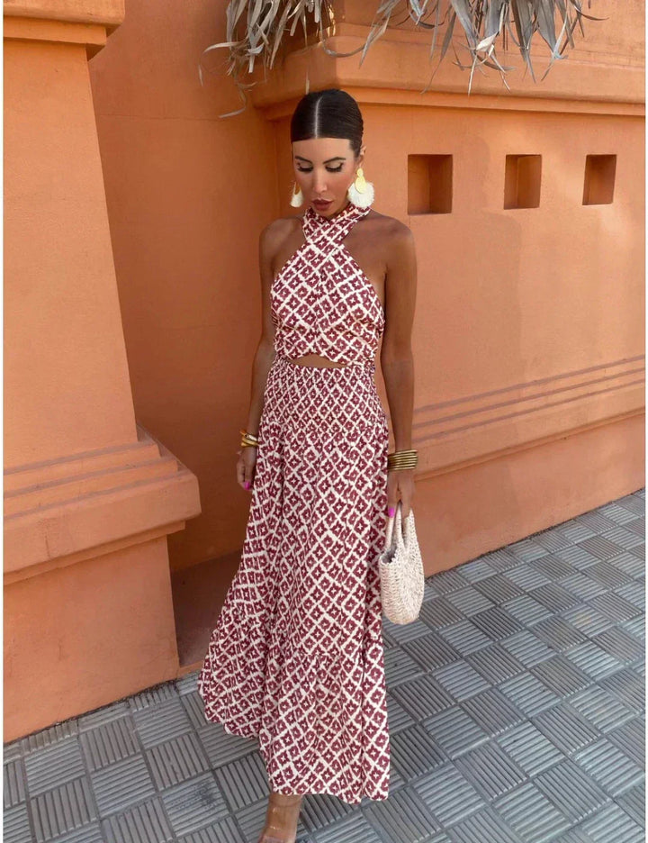 Mickay™ | Elegant Draped Midi Dress with Off-Shoulder Design