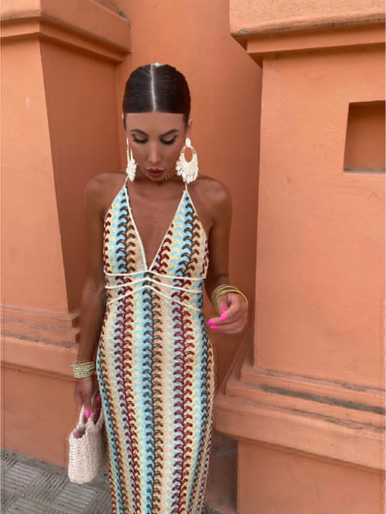 Roxanne™ | Backless Halter Neck Dress
