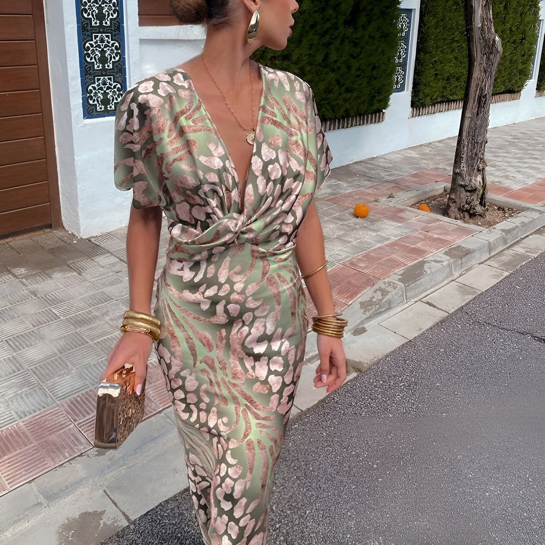 Matilda™ | Long Dress with Twisted Neckline