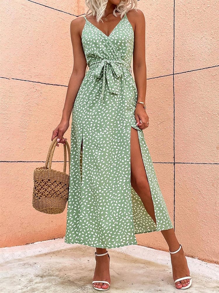 Aleksja™ | Boho Dress with V-Neck and Dots
