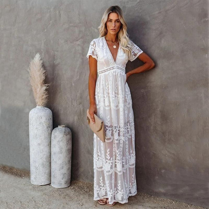 Anika™ | Ibiza Style Lace Maxi Dress