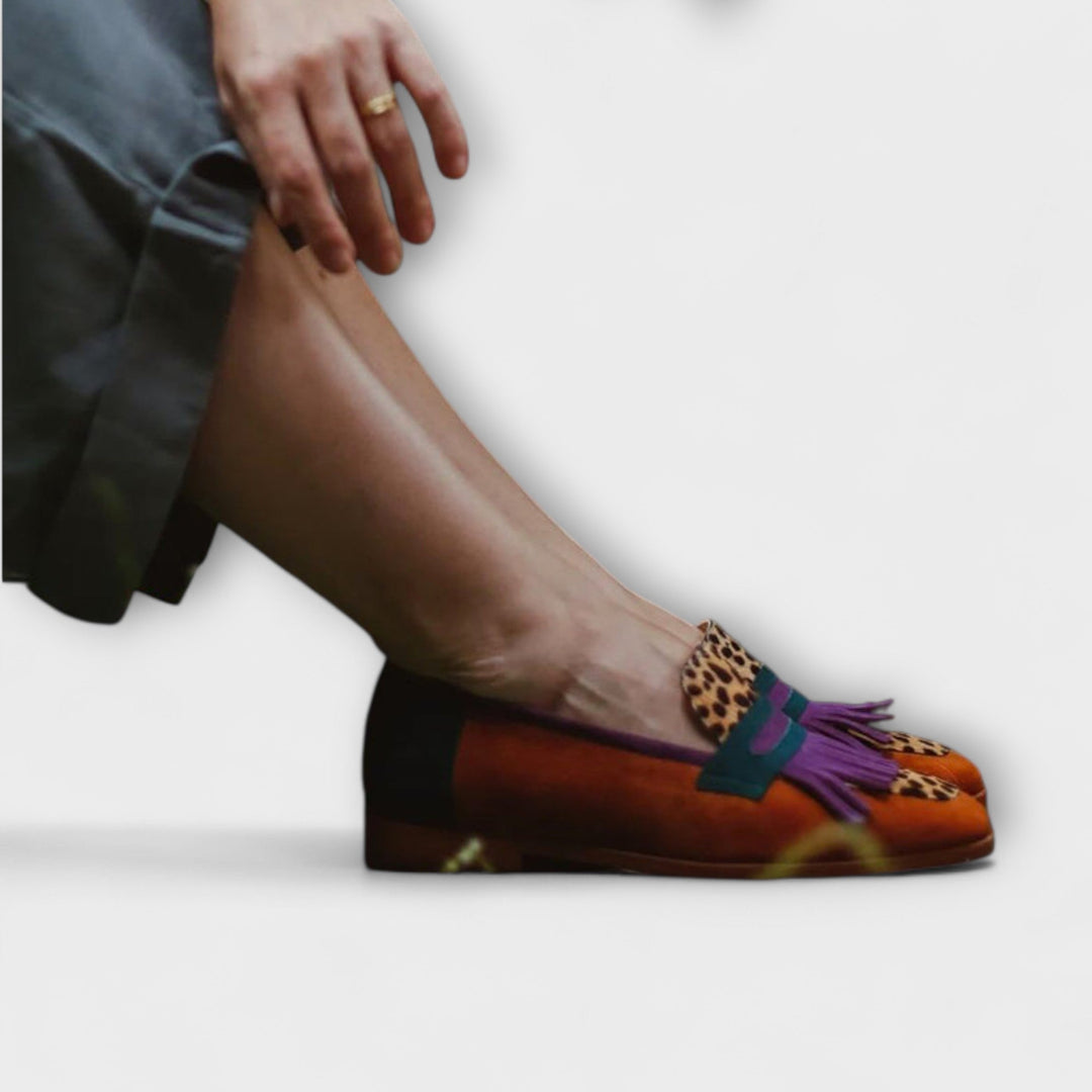 Farren – Brown Loafers with Lion Print