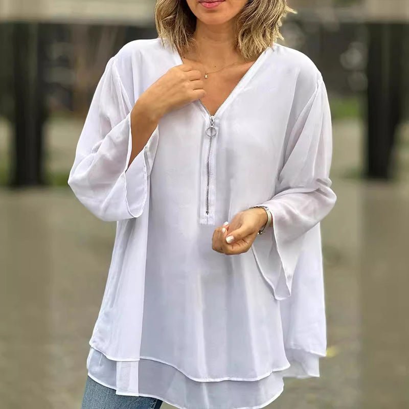 Lorelai | Comfortable Zipper Blouse